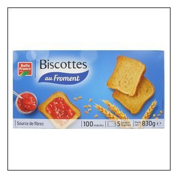 ETU.BISCOTTES FROMENT 100 TRANCHES 830G B.FRANCE