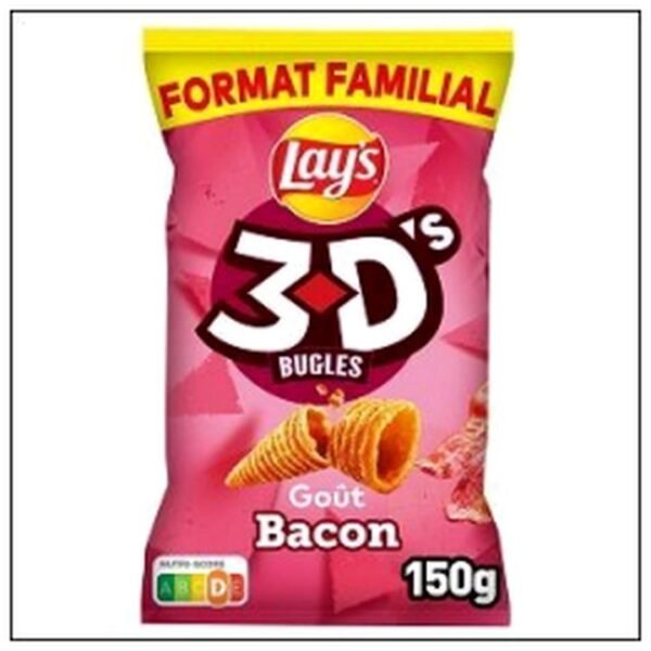 SAC.BUGLES 3D'S BACON 150 G LAY'S