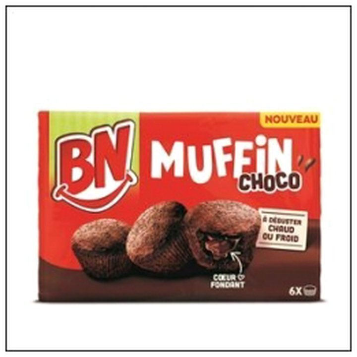 CAT-00465.jpg BN MUFFINS CHOCO AU COEUR FONDANT 6 MUFFINS 162G - Image 1