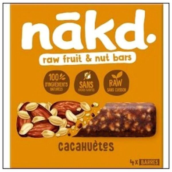 4 BARRES CEREALES CACAHU ETES 140G NAKD