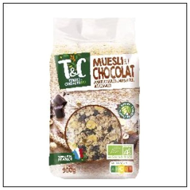 CAT-00854.jpg MUESLI CHOCOLAT AVOINE NOISETTE 900G T&C BIO - Image 1