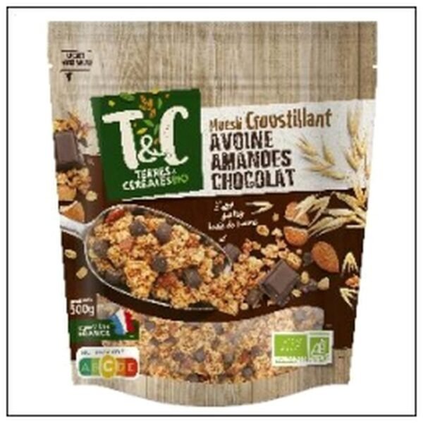 MUESLI CROUST.AVOINE AMAN DES CHOCOLAT 500G T&C BIO