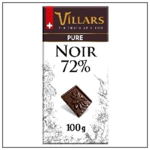 T.100G CHOCOLAT NOIR 72% SUISSE VILLARS