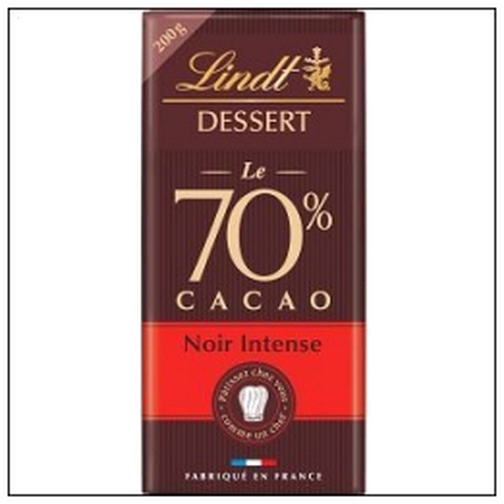 CAT-00974.jpg TABL.200G DESSERT NOIR 70 % INTENSE LINDT - Image 1