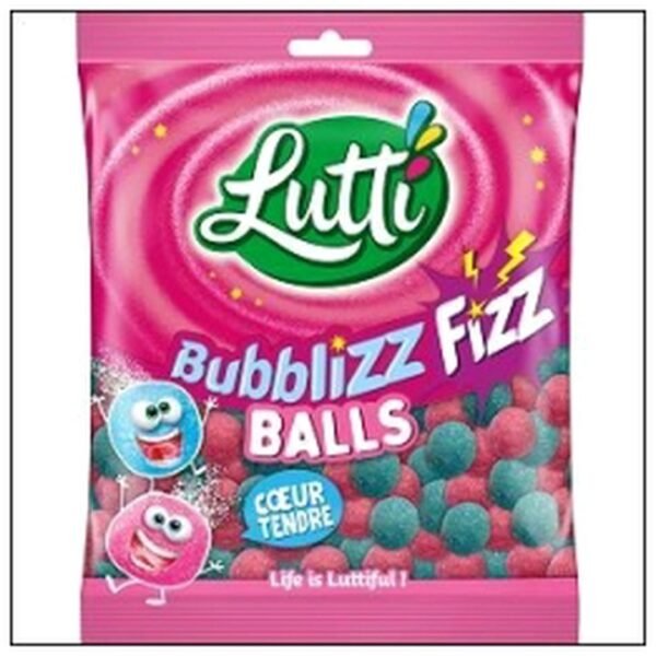 SACHET BUBBLIZZ BALLS COE UR TENDRE 180G LUTTI
