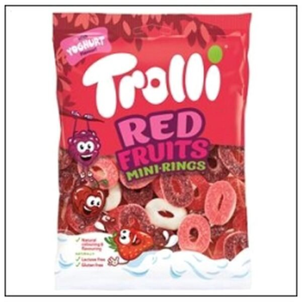 SACH.100G RED FRUIT MINI RINGS TROLLI