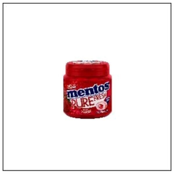 BOTTLE 50 DRAGEES FRAISE MENTOS GUM PURE FRESH