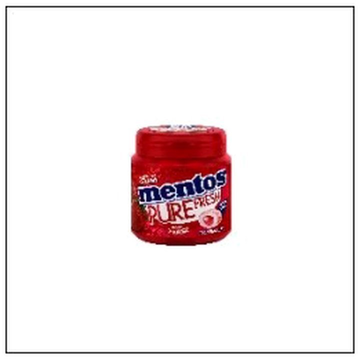 CAT-01266.jpg BOTTLE 50 DRAGEES FRAISE MENTOS GUM PURE FRESH - Image 1