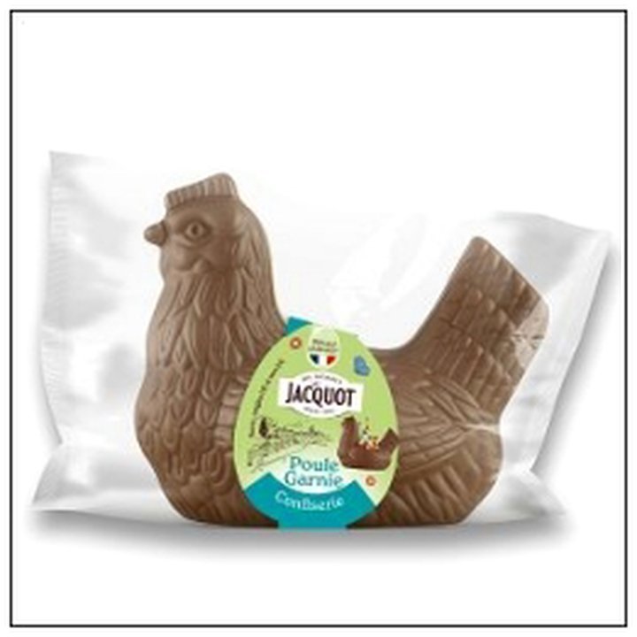 CAT-01279.jpg POULE CHOCOLAT GARNIE OEU F CONFISEUR 185G JACQUOT - Image 1