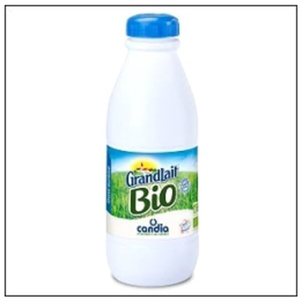 GRANDLAIT BIO 1/2 ECREME BOUTEILLE 1 LITRE CANDIA