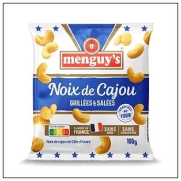NOIX CAJOU GRILLEES ET SA LEES 100G MENGUY'S
