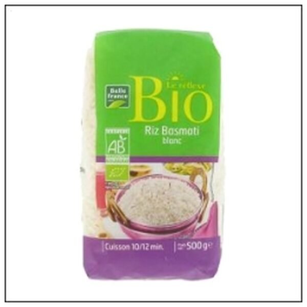 RIZ LONG BASMATI BLANC BIO 500G BELLE FRANCE