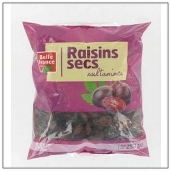 RAISINS SECS SULTANINES 250G TURQUIE BELLE FRANCE