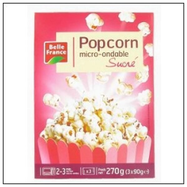 POP CORN SUCRE 3 ETUI 90G MICRO-ONDE BELLE FRANCE