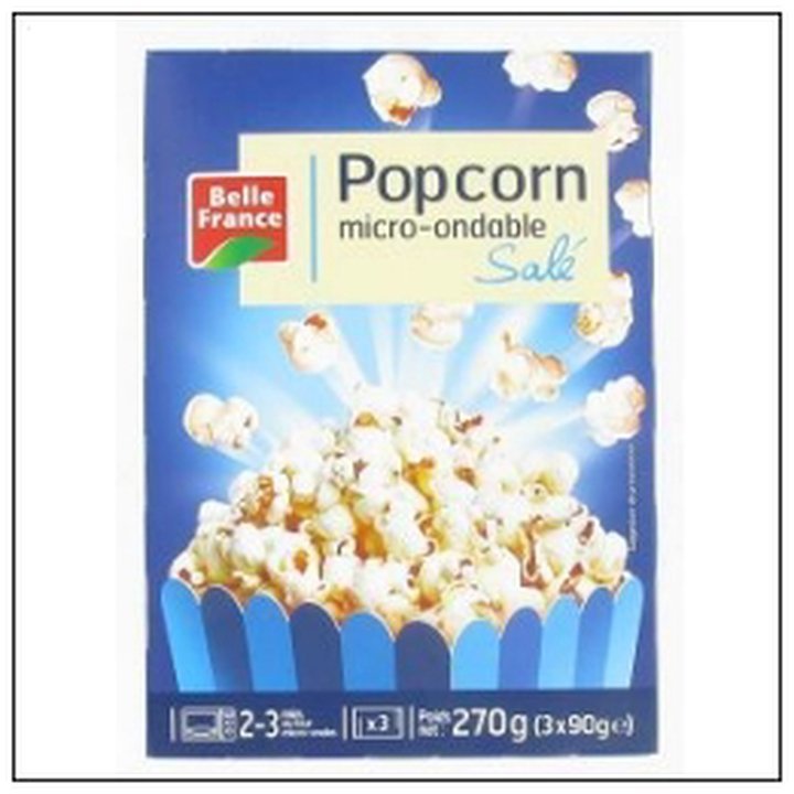CAT-01809.jpg POP CORN SALE 3 ETUI 90G MICRO-ONDE BELLE FRANCE - Image 1