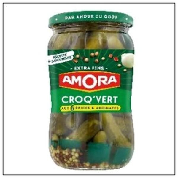 CORNICHONS 210G CROQ'VERT EXTRA-FINS AMORA