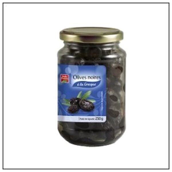 BOCAL 250G OLIVES NOIRES A LA GRECQUE BELLE FRANCE