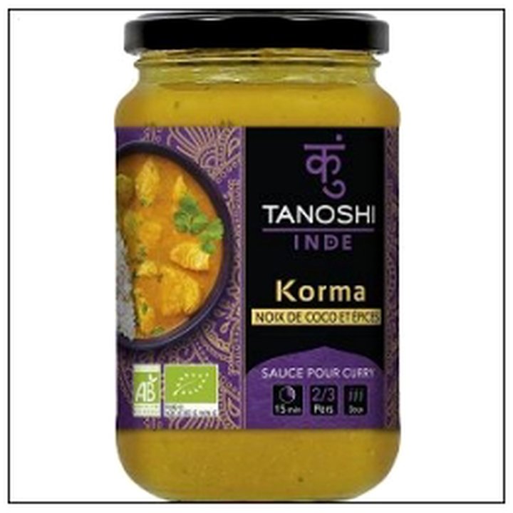CAT-02169 SAUCE CURRY KORMA BIO 345 G TANOSHI - Image 1