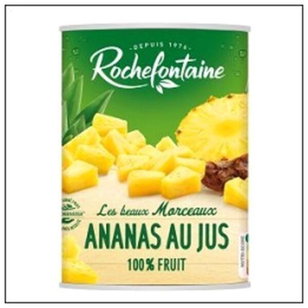 3/4 ANANAS MORCEAUX AU JU S 560G ROCHEFONTAINE