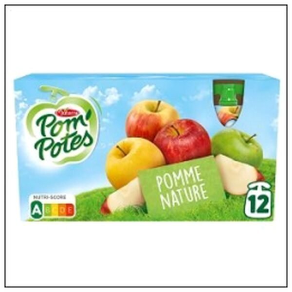 PACK.12 GOURDES POM'POTES POMME NATURE 90G