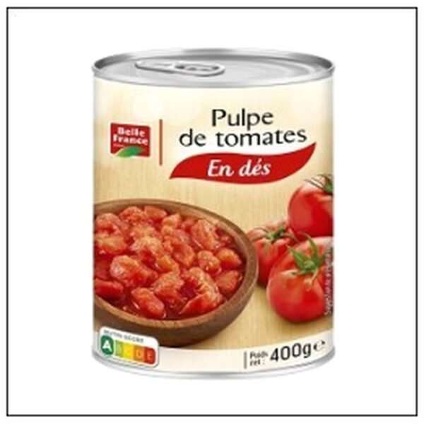 PULPE DE TOMATES EN DES 400G BELLE FRANCE