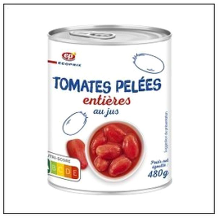 CAT-02583 TOMATES ENTIERES PELEES 480G ECOPRIX - Image 1