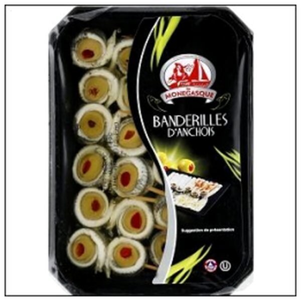 BANDERILLES ANCHOIS OLIVE S FARCIES 250G MONEGASQUE