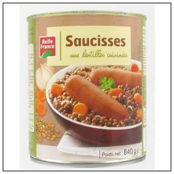 4/4 SAUCISSES LENTILLES CUISINEES O.F.BELL.FRANCE