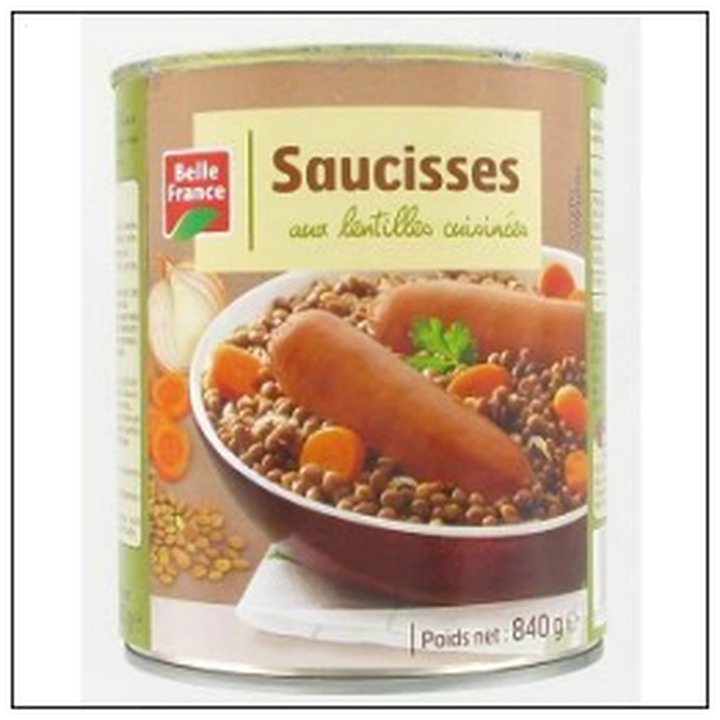 CAT-02882 4/4 SAUCISSES LENTILLES CUISINEES O.F.BELL.FRANCE - Image 1