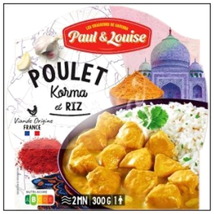 CAT-02896 BQ.POULET KORMA ET RIZ M.ONDE 300G PAUL&LOUISE - Image 1