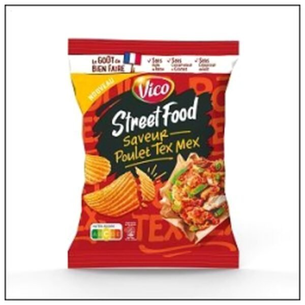 CHIPS STREET FOOD POULET TEX MEX 120G VICO