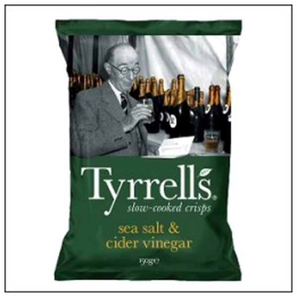 CHIPS SEL DE MER VINAIGRE CIDRE 150G TYRRELL'S