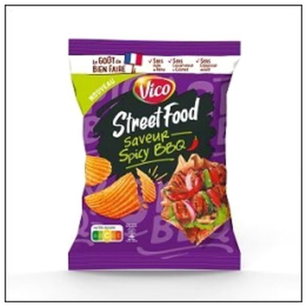 CHIPS STREET FOOD SPICY B BQ 120G VICO