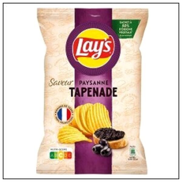 CHIPS PAYSANNE TAPENADE O LIVE NOIRE 120G LAY'S
