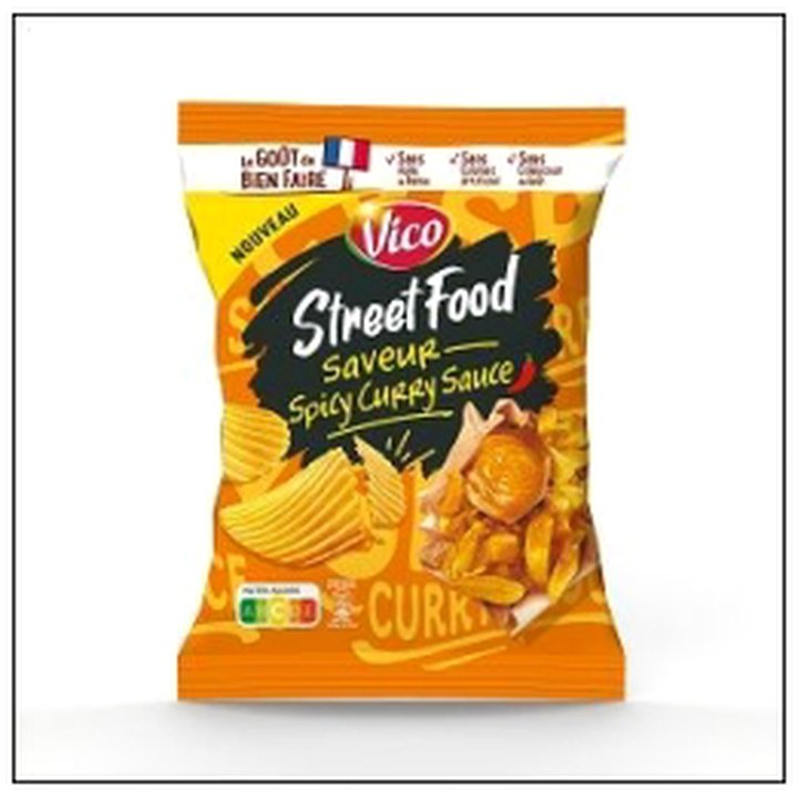 CAT-03037 CHIPS STREET FOOD SPICY C URRY SAUCE 120G VICO - Image 1