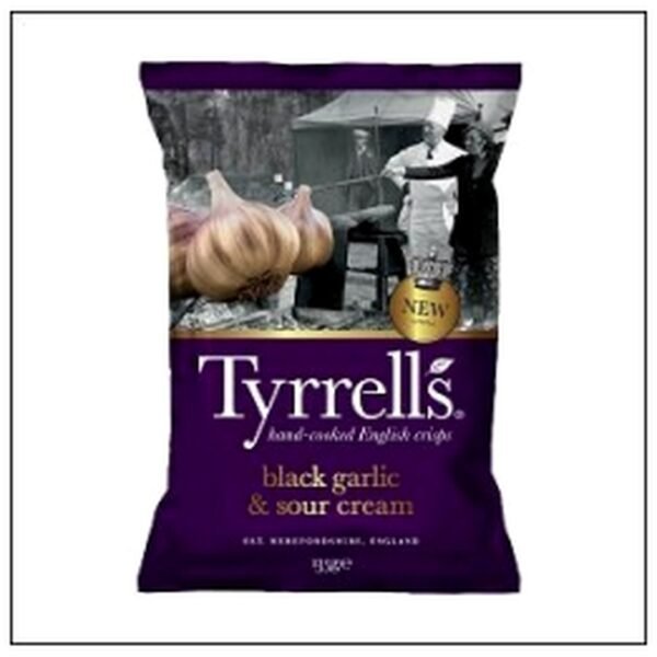 CHIPS BLACK GARLIC ET SOU R CREAM 135G TYRRELL