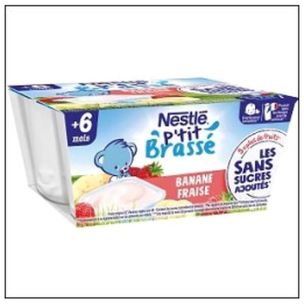 P'TIT BRASSE FRAISE BANAN E 4X90G NESTLE