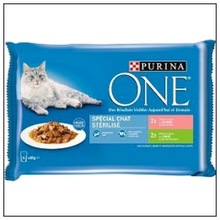 CAT-03219 L.4 POC.85G CHAT STERILIS SAUMON/DINDE ONE - Image 1