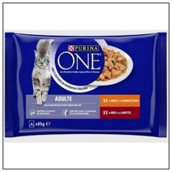 L.4 POC.85G CHAT ADULTE POULET/BOEUF PURINA ONE