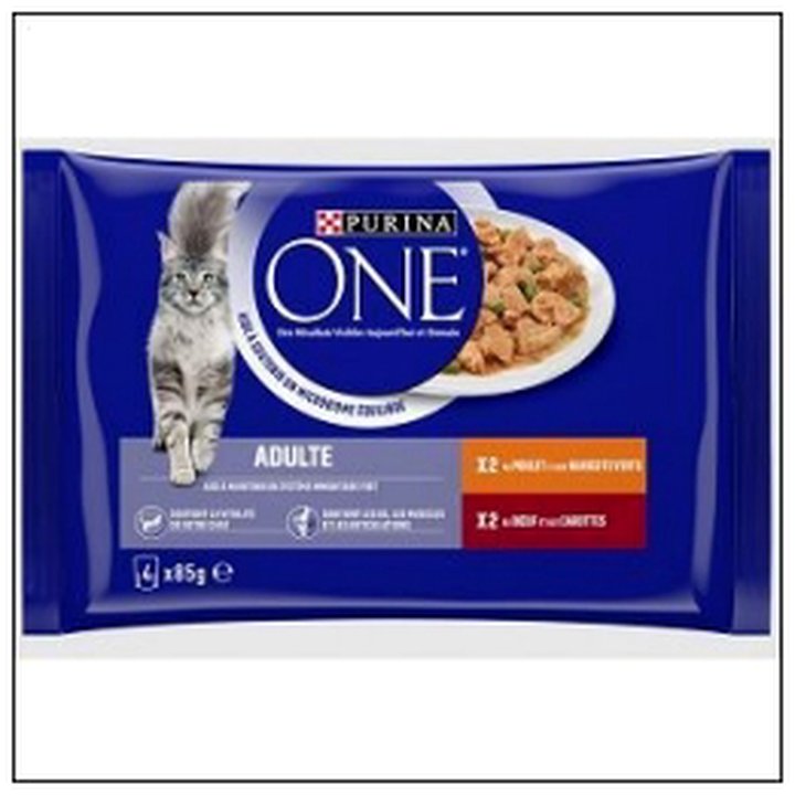 CAT-03280 L.4 POC.85G CHAT ADULTE POULET/BOEUF PURINA ONE - Image 1