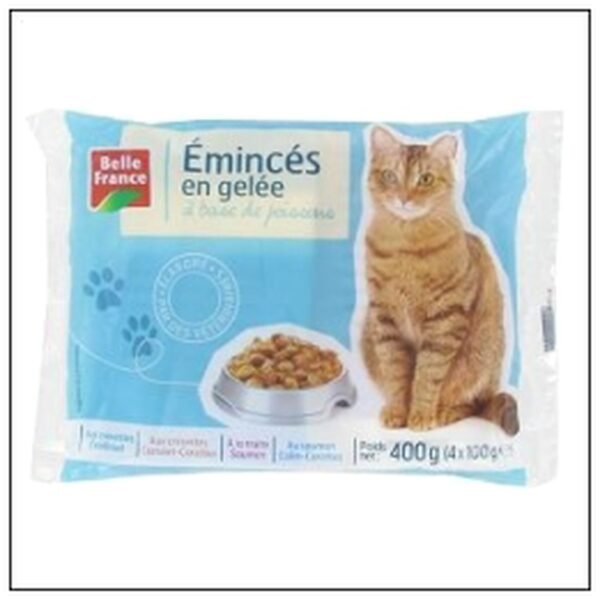 POCH.EMINCE GELEE POISSON CHAT 4X100G BELLE FRANCE