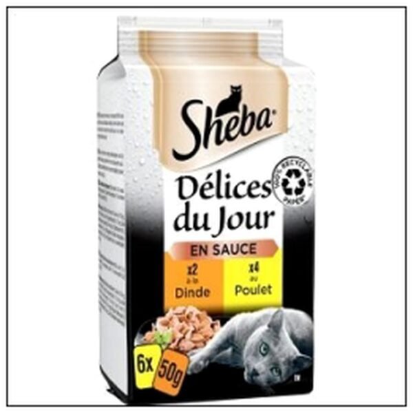 SHEBA DELICE DU JOUR EN S AUCE VOLAILLE 6X50G