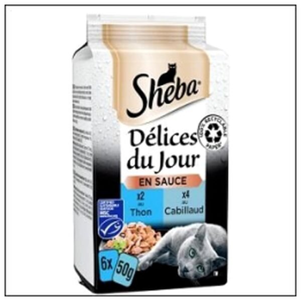 SHEBA DELICES DU JOUR EN SAUCE POISSON 6X50G