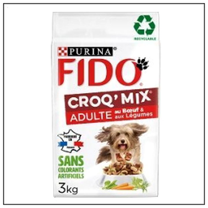 CAT-03345 FIDO CROQ.MIX ADULTE 3KG BOEUF - Image 1