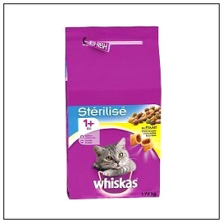 CAT-03354 CROQUETTES POULET 1KG750 CHAT STERILISE WHISKAS - Image 1