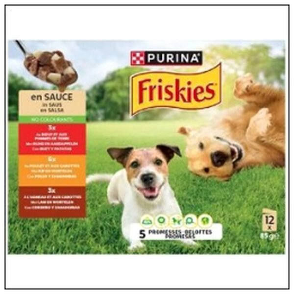 POCH.12X85G REPAS CHIEN VIANDE LEGUMES FRISKIES