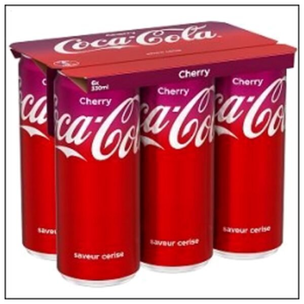 LOT 6 BOITES CHERRY COCA COLA 33CL
