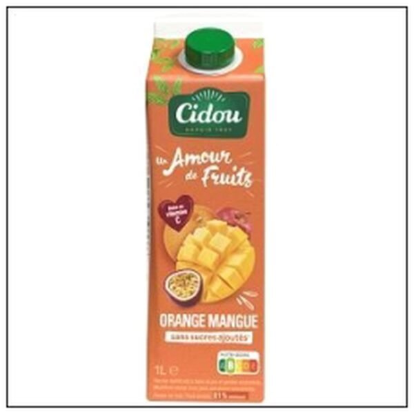 JUS ORANG/MANGUE UN AMOUR DE FRUITS 1L CIDOU