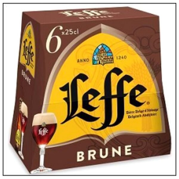 PACK 6X25CL LEFFE BRUNE 6°5 BIERE D'ABBAYE