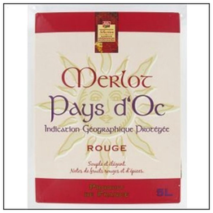 CAT-04104 BIB 5 LIT MERLOT ROUGE VIN CEPAGE BELLE FRANCE - Image 1